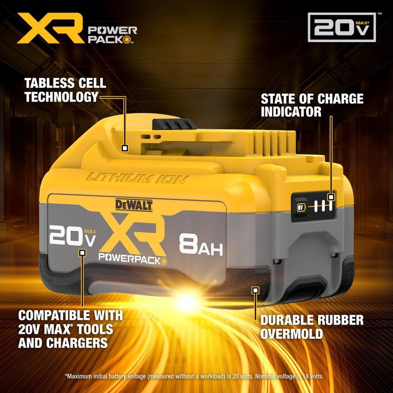 BATERIA 20V DEWALT POWERPACK 8.0AH DCB2108-B3 - 2