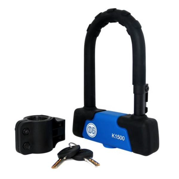 CANDADO U LOCK ODIS K1500 15X185MM AZUL/NEGRO LLAVE MAPA BT - 3