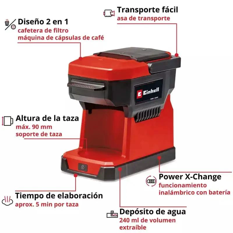 CAFETERA EINHELL TE-CF 18V S/B-C 4609990 - 3
