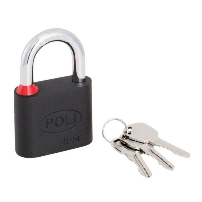 CANDADO POLI R 50MM NEGRO-CJ 3 LLAVES 157180 - 2