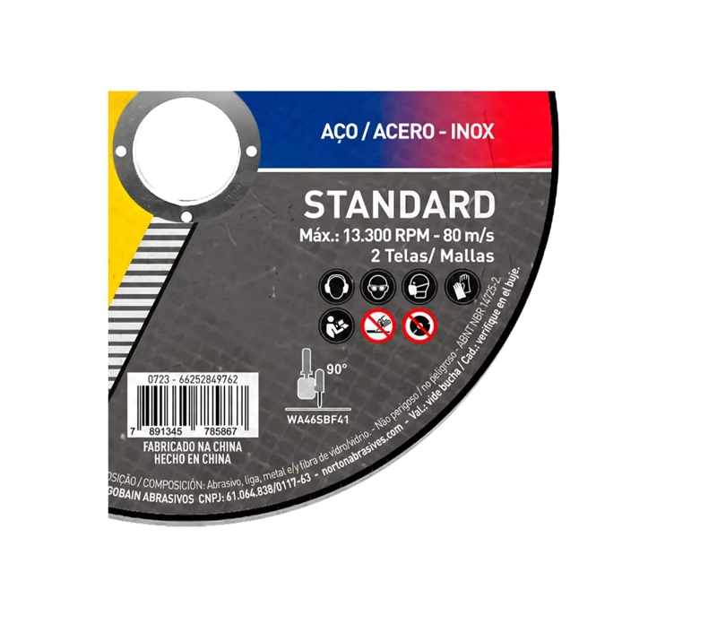 DISCO COR INOX FINO 4 1/2 NORTON X 24U (15X1.0MM) - 2