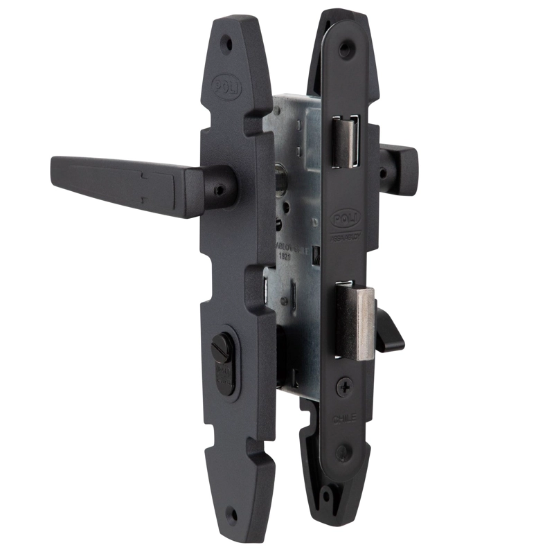 CERRADURA EMBUTIDA NORDICA OVAL B40 BAÑO NEGRO BT - 2