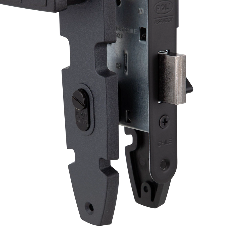 CERRADURA EMBUTIDA NORDICA OVAL B40 BAÑO NEGRO BT - 4