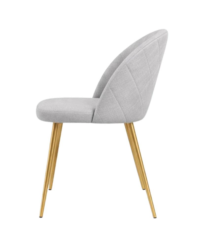 SILLA SITIAL HABITA2 NORDIC LINO GRIS PATAS METÁLICAS DORADAS - 1