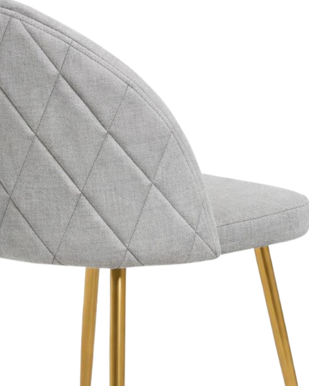 SILLA SITIAL HABITA2 NORDIC LINO GRIS PATAS METÁLICAS DORADAS - 2