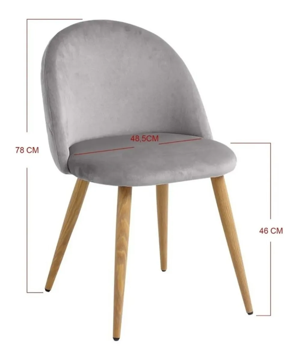 SILLA HABITA2 NORDIC METAL FELPA ACOLCHADA TERCIOPELO - 5