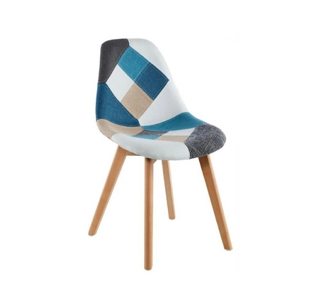 SILLA HABITA2 PATCHWORK LINO COLORES ESTILO VINTAGE CHESS - 1