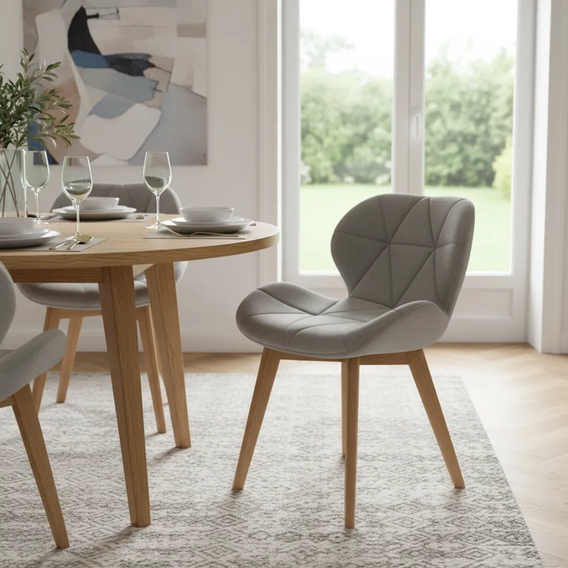 SILLA ACOLCHADA RESISTENTE RADAR WOOD - GRIS - 2