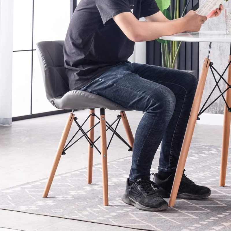 SILLA ACOLCHADA RESISTENTE RADAR WOOD - GRIS - 5