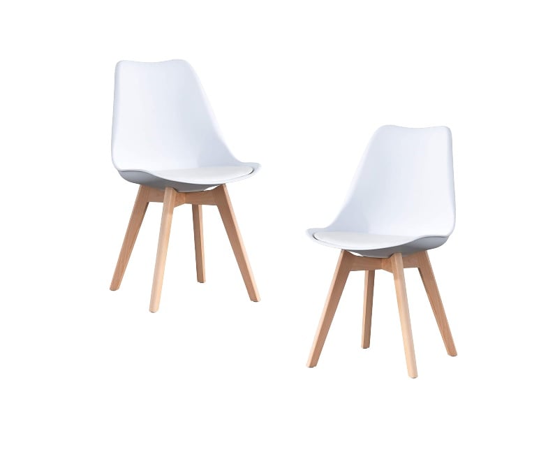 SILLA COMEDOR HABITA2 TULIP BLANCO PACK 2 ASIENTO ACOLCHADO - 1