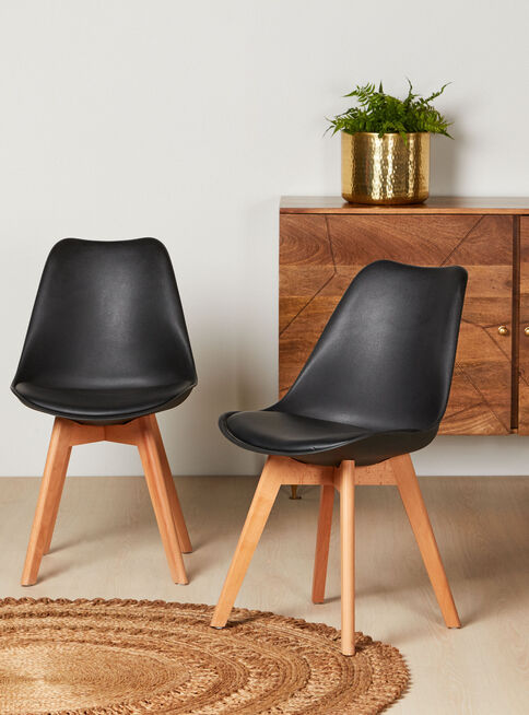 SILLA COMEDOR HABITA2 TULIP NEGRO PACK 6 ASIENTO ACOLCHADO - 6