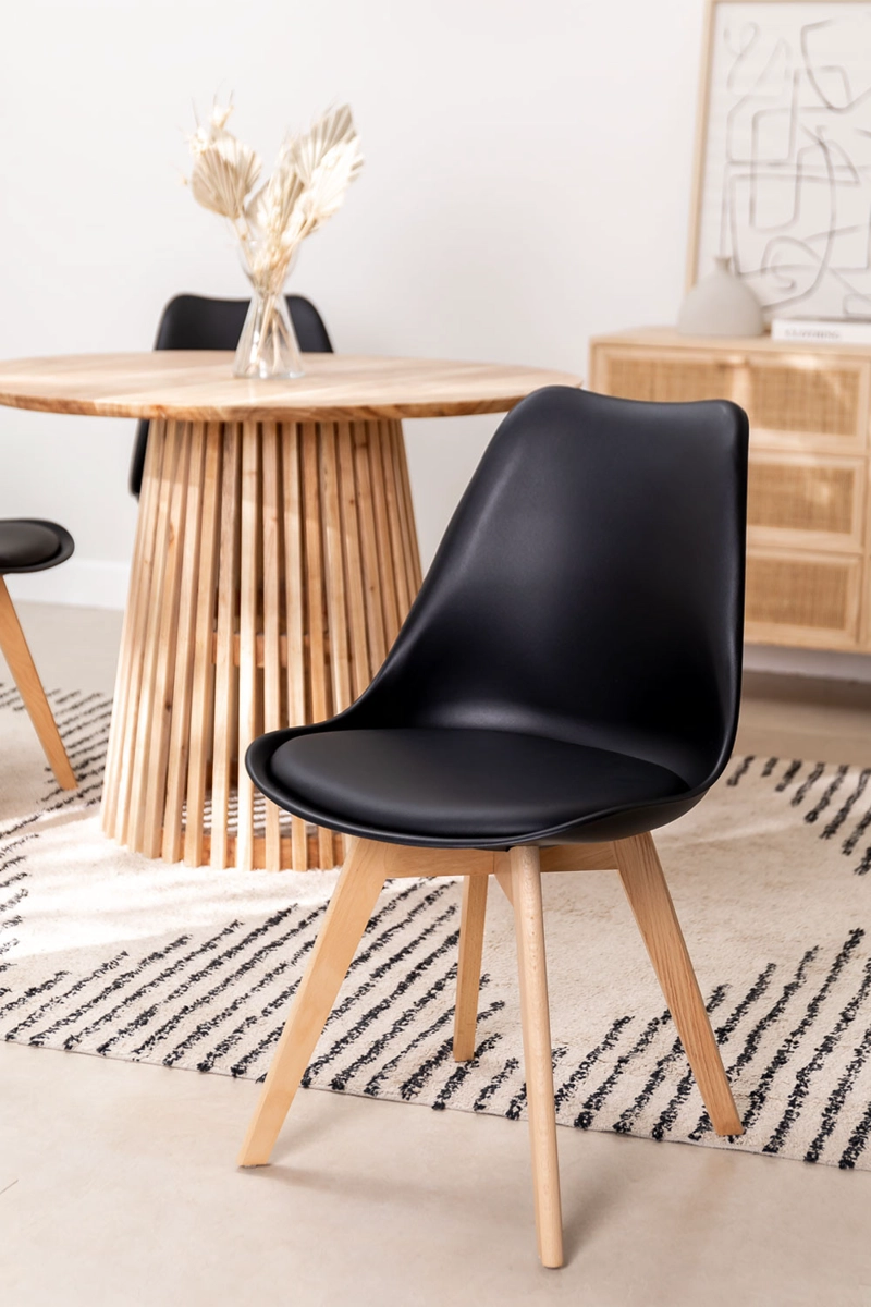 SILLA COMEDOR HABITA2 TULIP NEGRO PACK 4 ASIENTO ACOLCHADO - 2