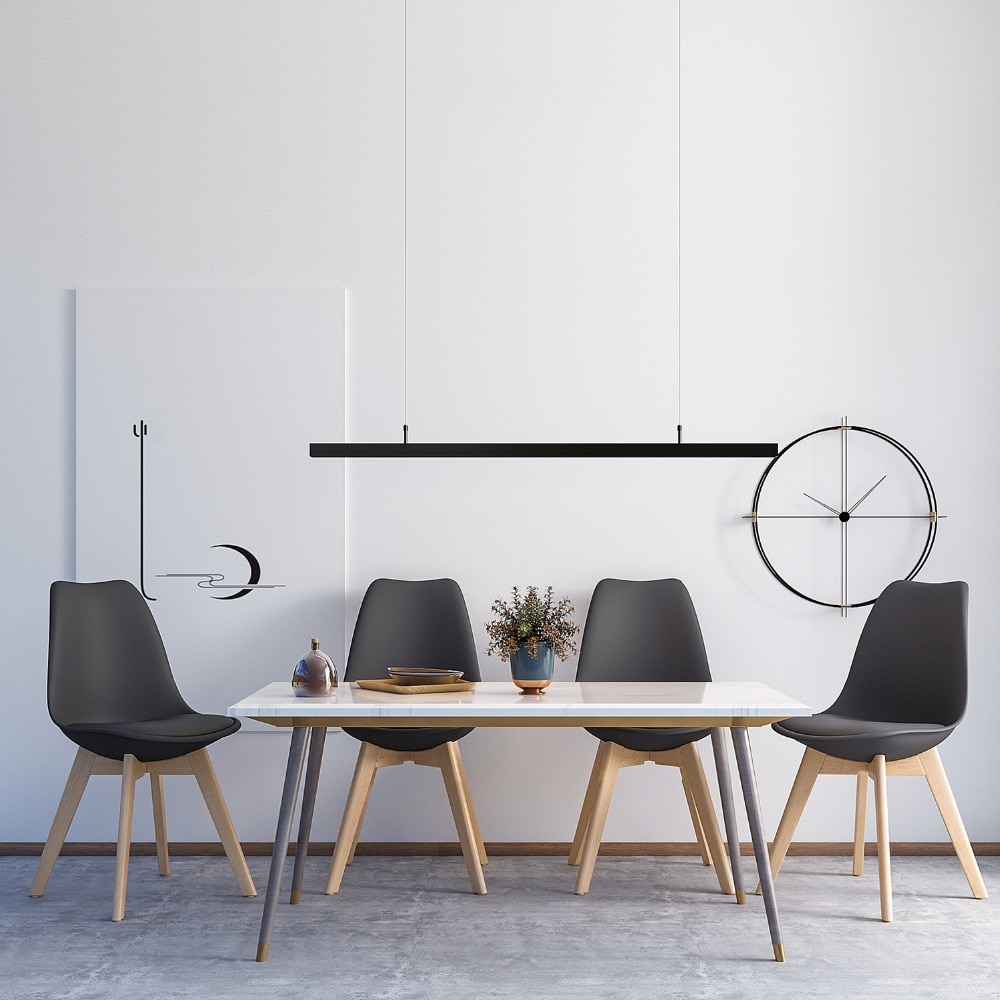 SILLA COMEDOR HABITA2 TULIP GRIS PACK 4 ASIENTO ACOLCHADO - 6