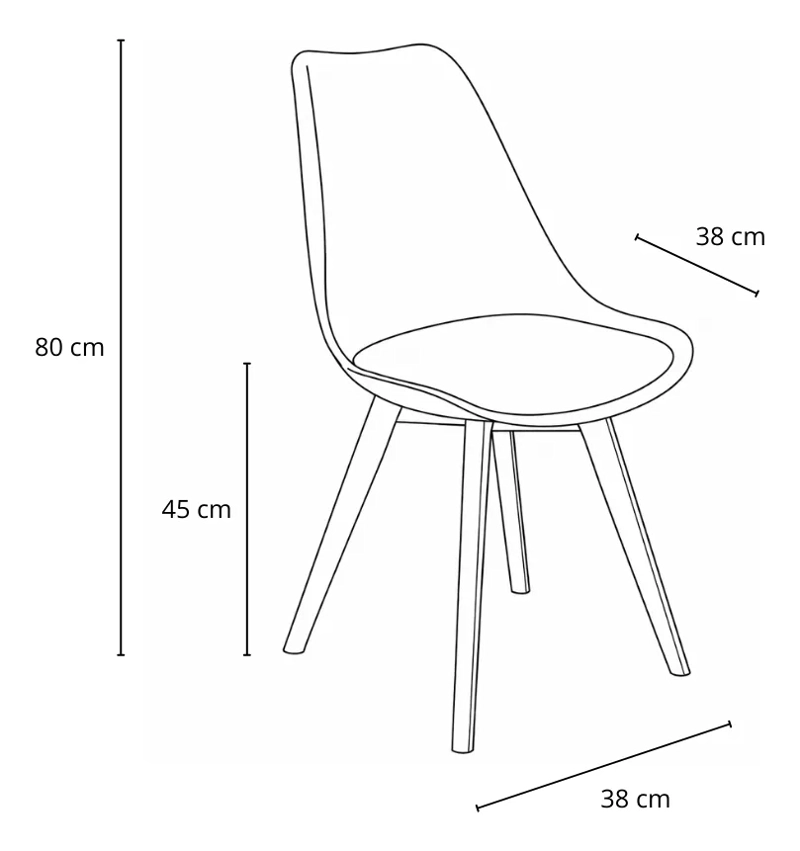SILLA COMEDOR HABITA2 TULIP GRIS PACK 6 ASIENTO ACOLCHADO - 4