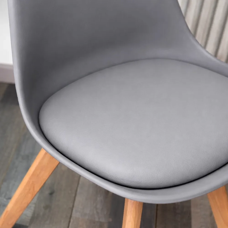 SILLA COMEDOR HABITA2 TULIP GRIS PACK 6 ASIENTO ACOLCHADO - 7
