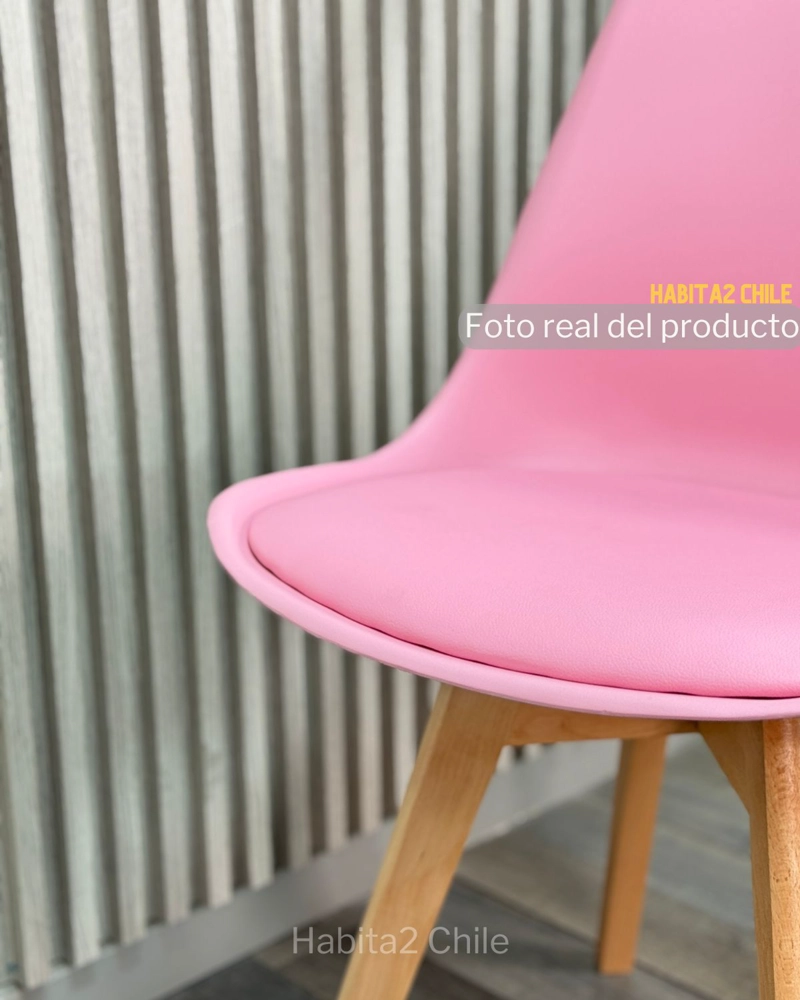 SILLA COMEDOR HABITA2 TULIP ROSA PACK 6 ASIENTO ACOLCHADO - 5