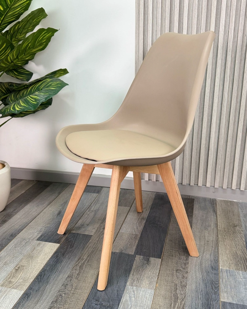 PACK 6 SILLA DE COMEDOR TULIP ASIENTO ACOLCHADO BEIGE - 3