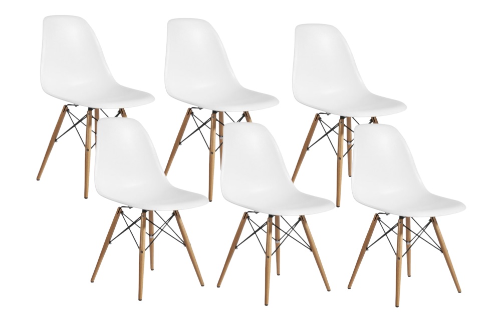 SILLA HABITA2 DISEÑO EAMES BLANCA PACK 6 COMODA Y - 1