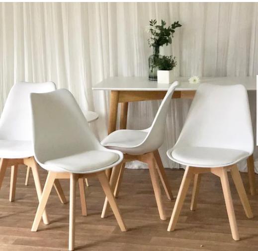 SILLA COMEDOR HABITA2 TULIP BLANCO PACK 4 ASIENTO ACOLCHADO - 5