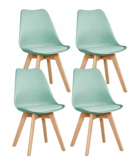 SILLA COMEDOR HABITA2 TULIP MENTA PACK 4 ASIENTO ACOLCHADO - 1