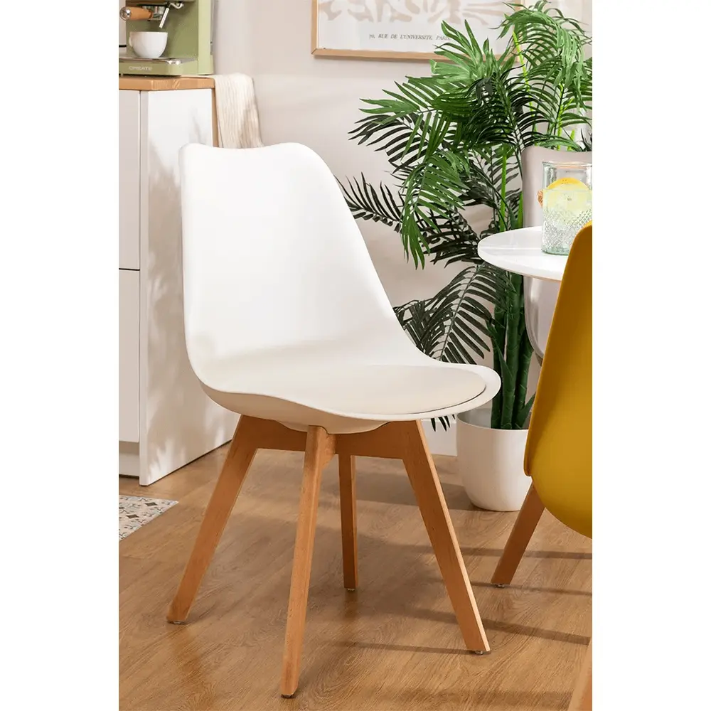 SILLA COMEDOR HABITA2 TULIP BLANCO PACK 6 ASIENTO ACOLCHADO - 7