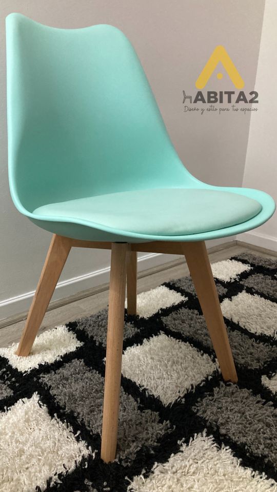 SILLA COMEDOR HABITA2 TULIP MENTA PACK 6 ASIENTO ACOLCHADO - 2