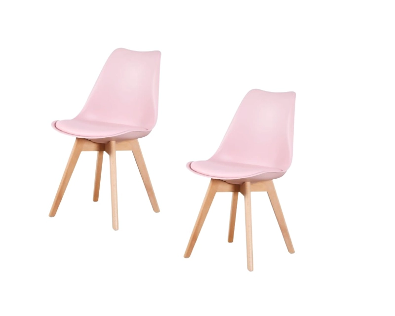 SILLA COMEDOR HABITA2 TULIP ROSA PACK 2 ASIENTO ACOLCHADO - 1