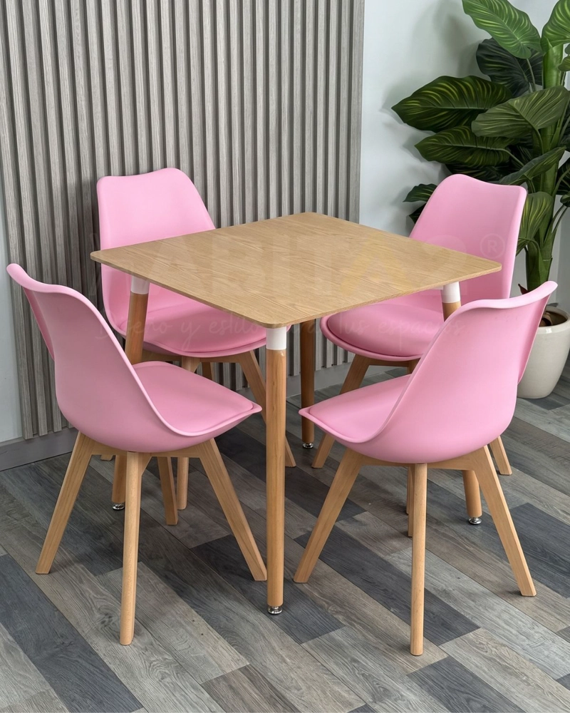 SILLA COMEDOR HABITA2 TULIP ROSA PACK 2 ASIENTO ACOLCHADO - 4