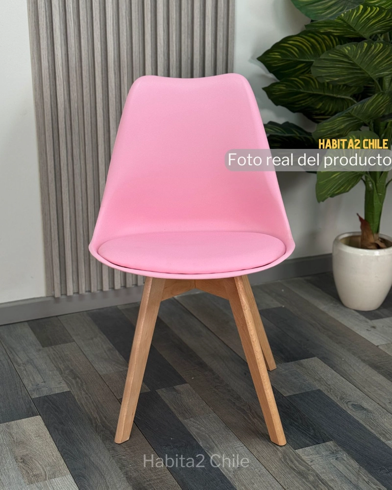 SILLA COMEDOR HABITA2 TULIP ROSA PACK 2 ASIENTO ACOLCHADO - 5