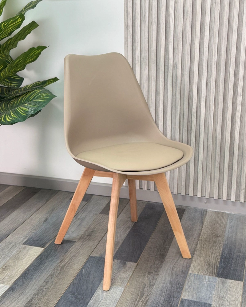 PACK 2 SILLA DE COMEDOR TULIP ASIENTO ACOLCHADO BEIGE - 2