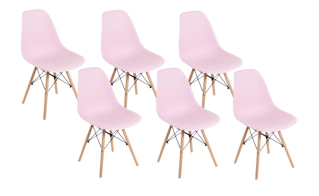 PACK 6 SILLA COMODA Y DE DISEÑO EAMES - ROSADA - 1