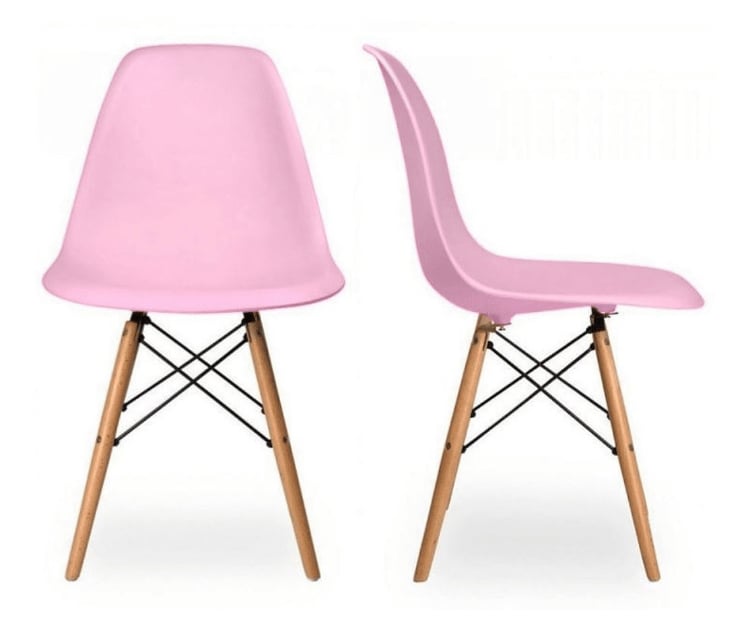 PACK 2 SILLA COMODA Y DE DISEÑO EAMES - ROSADA - 3