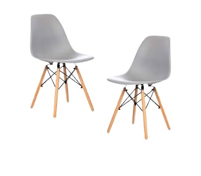 SILLA HABITA2 DISEÑO EAMES GRIS CLARO PACK 2 COMODA Y - 1