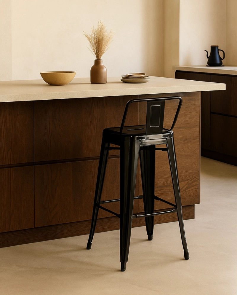TABURETE HABITA2 TOLIX METÁLICO CON RESPALDO 66 CM - 2