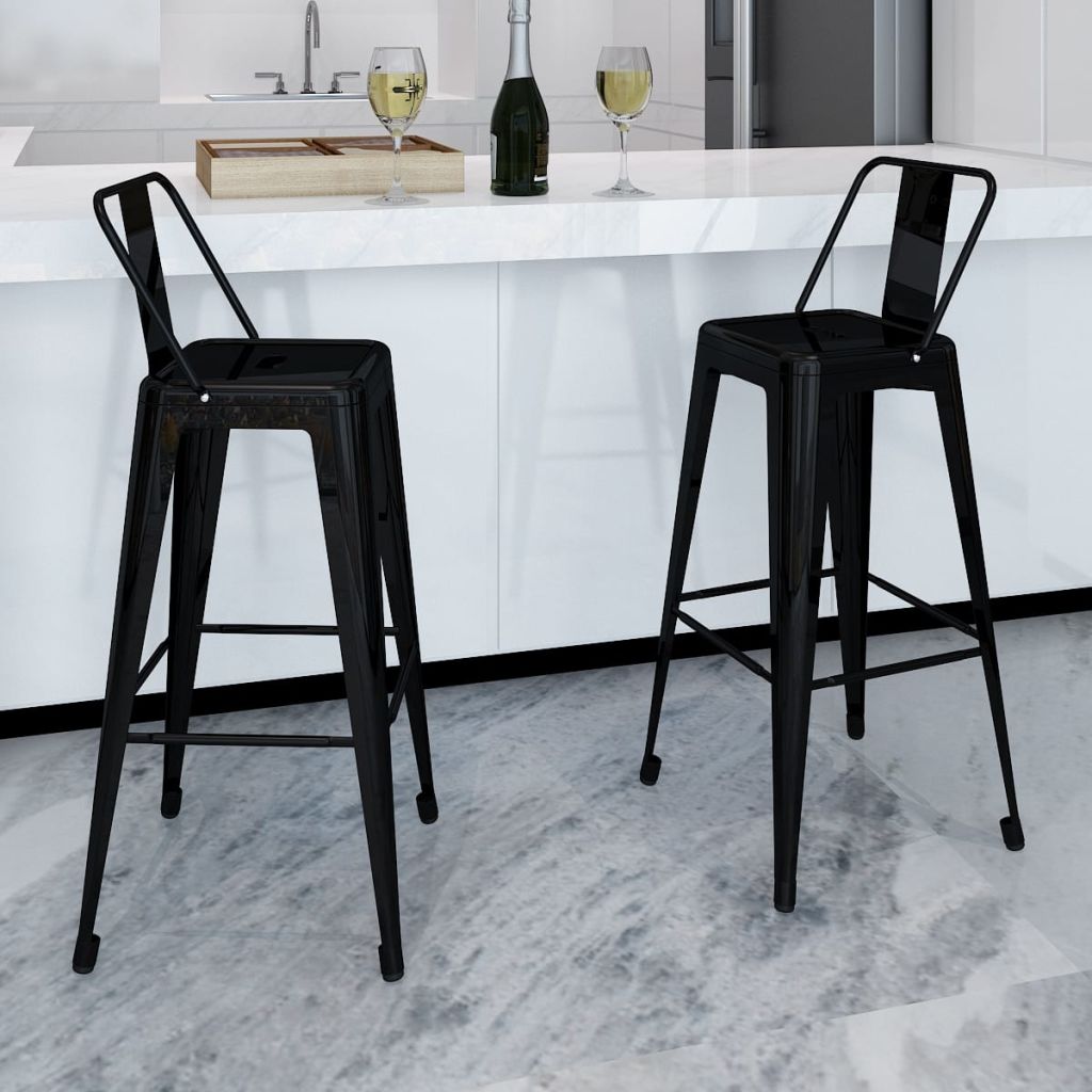 TABURETES HABITA2 TOLIX METÁLICOS NEGRO PACK 4 CON RESPALDO 66 CM - 5
