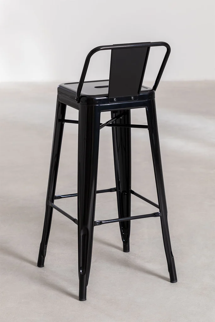 TABURETES HABITA2 TOLIX METÁLICOS NEGRO PACK 4 CON RESPALDO 66 CM - 6