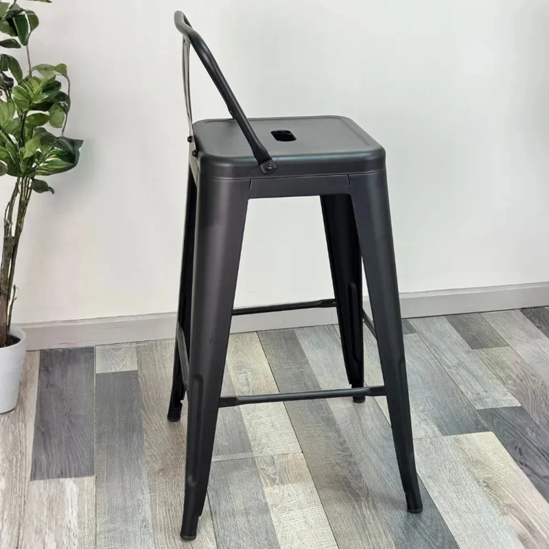 TABURETES HABITA2 TOLIX METÁLICOS NEGRO PACK 4 CON RESPALDO 66 CM - 7