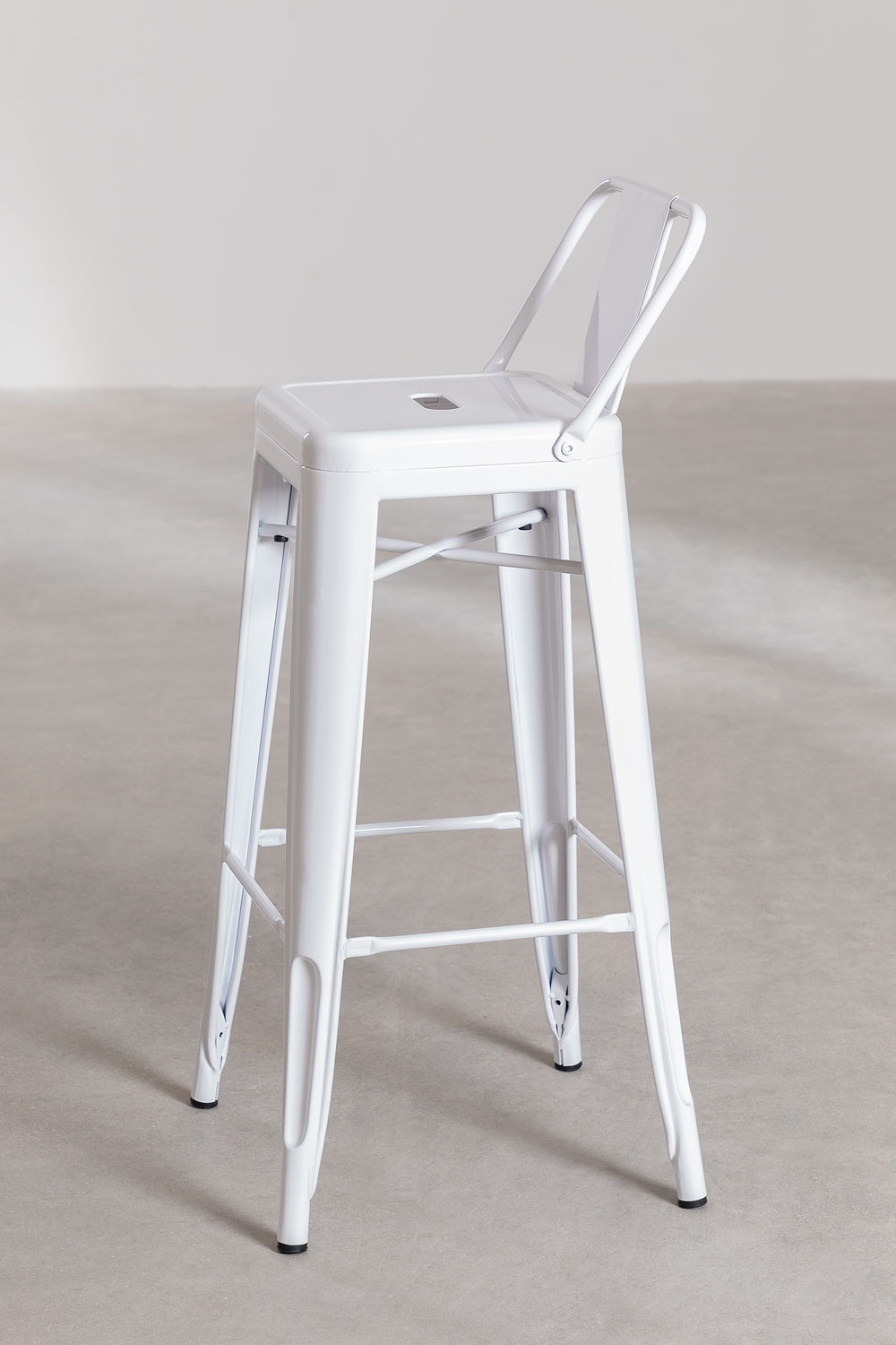 PACK 2 TABURETES METÁLICOS CON RESPALDO TOLIX 66 CM - BLANCO - 2