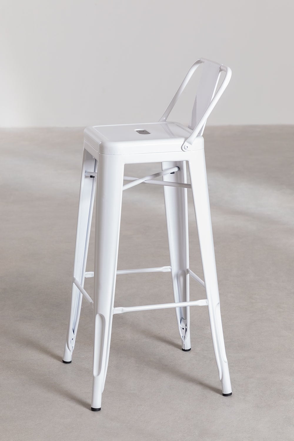 PACK 2 TABURETES METÁLICOS CON RESPALDO TOLIX 77 CM - BLANCO - 3
