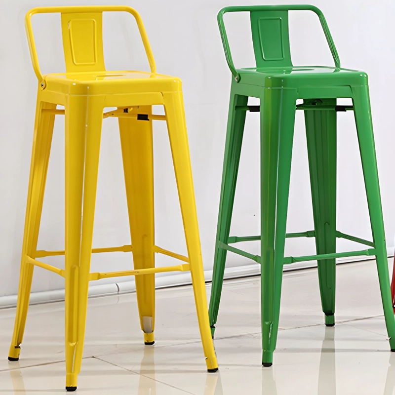TABURETES HABITA2 TOLIX METÁLICOS VERDE PACK 2 CON RESPALDO 77 CM - 4