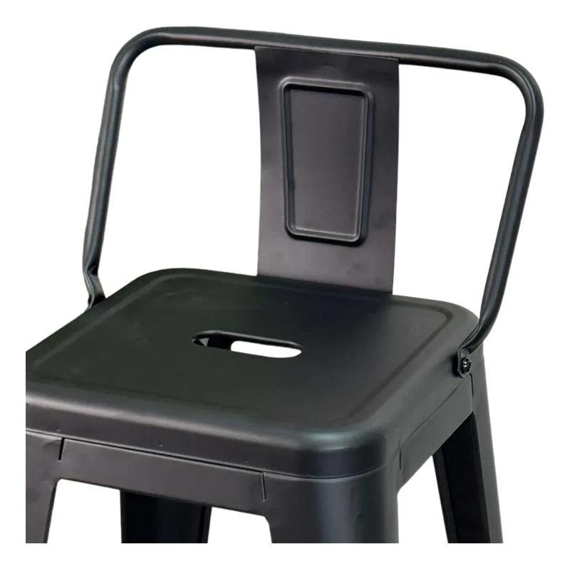 TABURETES HABITA2 TOLIX METÁLICOS NEGRO PACK 2 CON RESPALDO 66 CM - 5