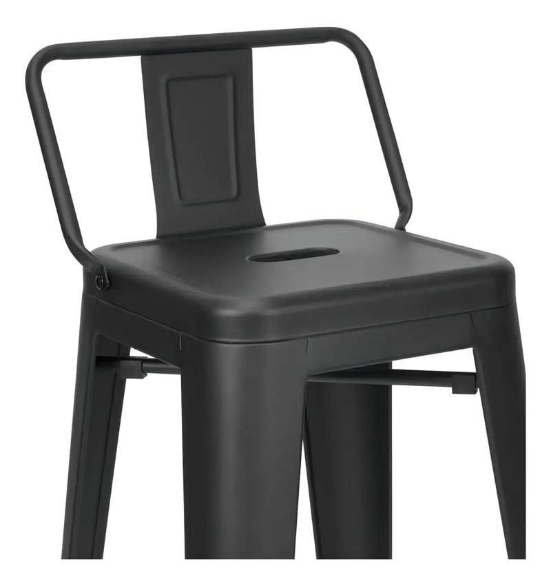 TABURETES HABITA2 TOLIX METÁLICOS NEGRO PACK 2 CON RESPALDO 66 CM - 7