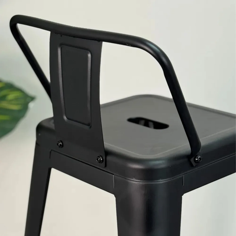 TABURETES HABITA2 TOLIX METÁLICOS NEGRO PACK 2 CON RESPALDO 66 CM - 8