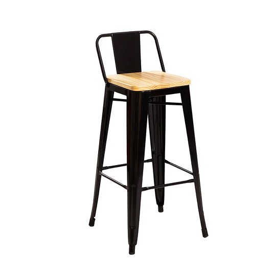 TABURETE HABITA2 TOLIX MADERA OSCURA 77CM - 1