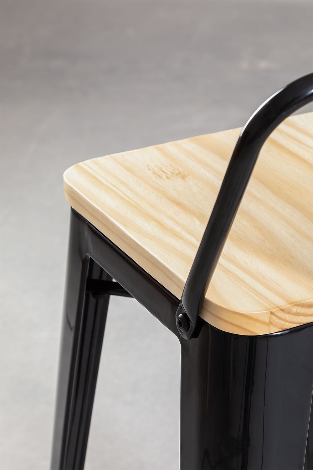 TABURETE HABITA2 TOLIX MADERA OSCURA 77CM - 2
