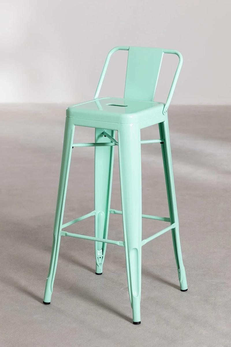TABURETE HABITA2 TOLIX METÁLICO CON RESPALDO 77 CM - 2
