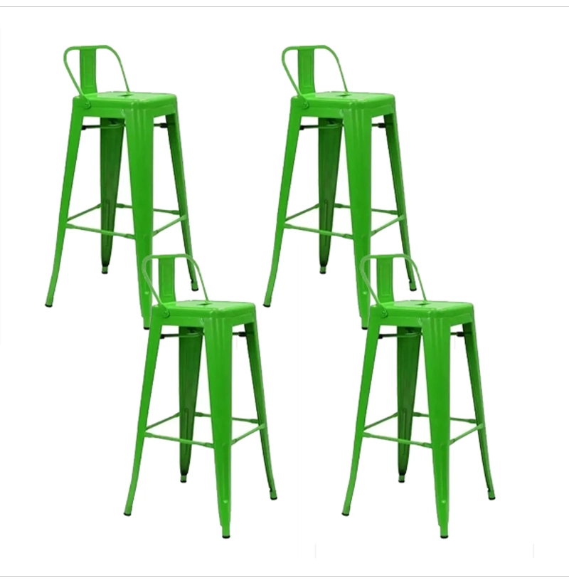 TABURETES HABITA2 TOLIX METÁLICOS VERDE PACK 4 CON RESPALDO 77 CM - 1