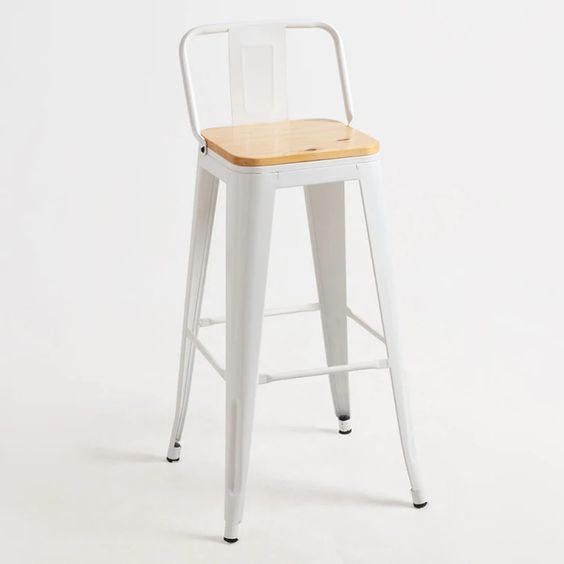 PACK 4 TABURETE TOLIX DE MADERA 77CM BLANCO - 2