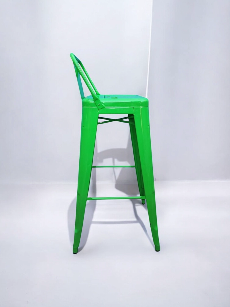 PACK 6 TABURETES HABITA2 TOLIX VERDE METÁLICOS CON RESPALDO 77 CM - 3