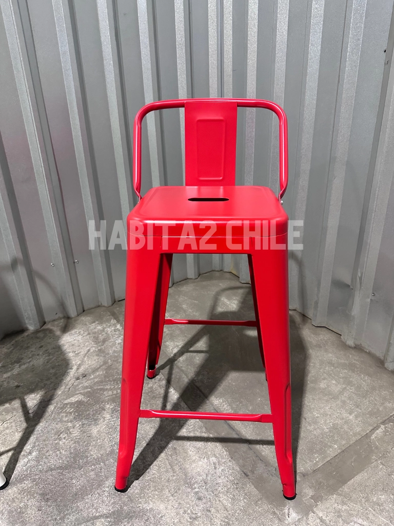 TABURETES HABITA2 TOLIX METÁLICOS ROJO PACK 2 CON RESPALDO 77 CM - 4